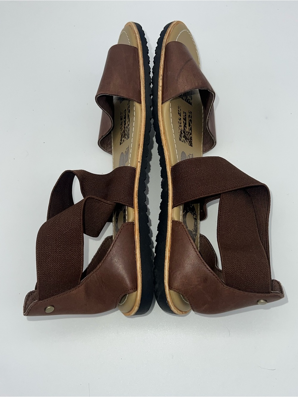Sorel Ella ankle dark brown leather Strap sandals women’s size 8.5 - Picture 5 of 7